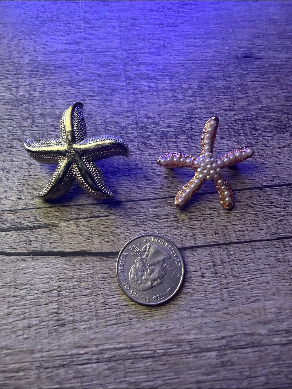 Decorative Starfish Accent Set - Gold and Pink Pearl